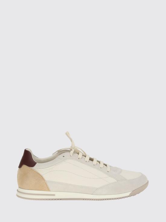 26SS 브루넬로 쿠치넬리 디어스킨 & 스웨이드 스니커즈 MZUKOKA348 CXM48 White