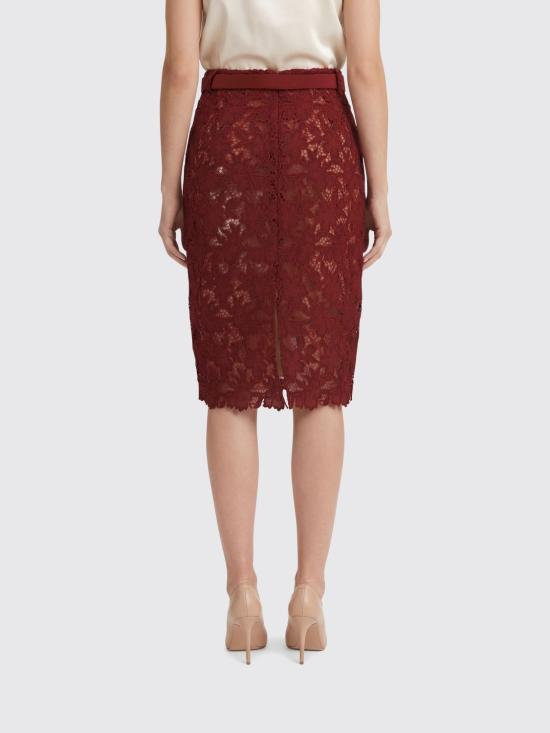 26SS 셀프 포트레이트 미디 스커트 RS26171MSKBU Burgundy - SELF PORTRAIT