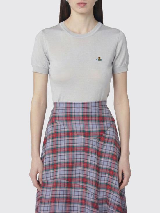 26SS 비비안웨스트우드 베아 니트 반소매 스웨터 1803002QY001A P403 Grey