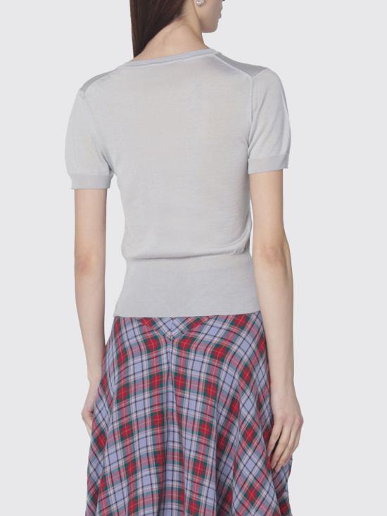 26SS 비비안웨스트우드 베아 니트 반소매 스웨터 1803002QY001A P403 Grey - VIVIENNE WESTWOOD