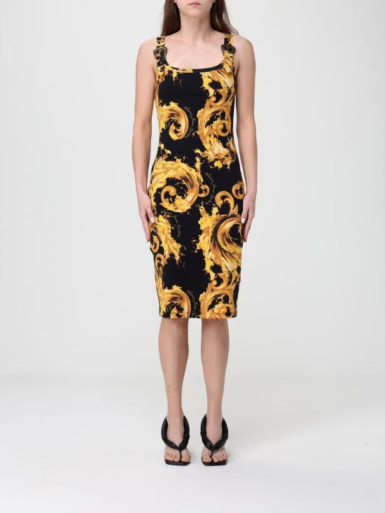 26SS 베르사체 롱 원피스 80HAO943JS550 G89 Black