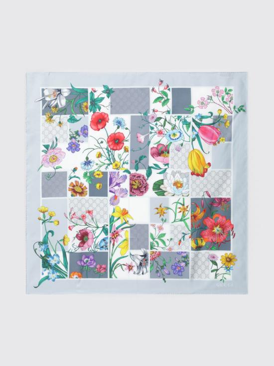 26SS 구찌 프린트 실크 트윌 까레 8501073G001 1963 Pearl