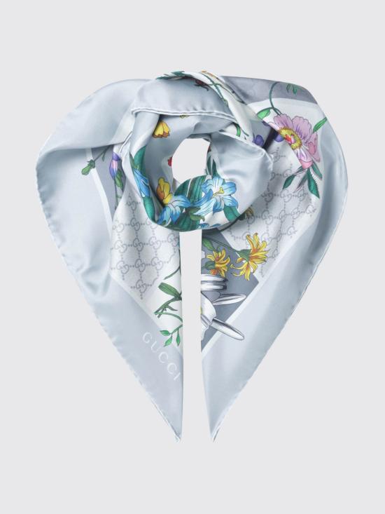 26SS 구찌 프린트 실크 트윌 까레 8501073G001 1963 Pearl - GUCCI