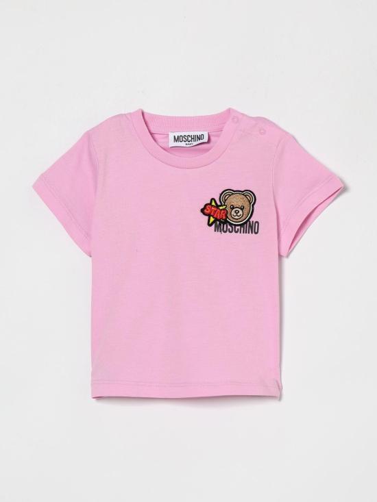 26SS [키즈] 모스키노 티셔츠 MVM047LAA24 51473 Pink