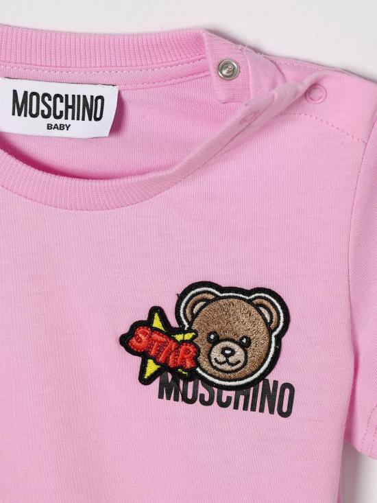 26SS [키즈] 모스키노 티셔츠 MVM047LAA24 51473 Pink - MOSCHINO