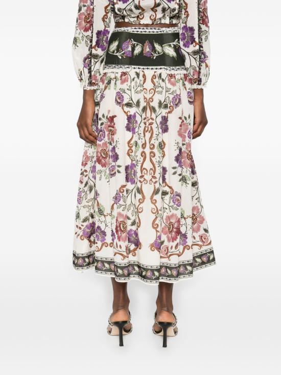 26SS 팜 리오 미디 스커트 344235 ROCOCOFLOWERSCREAM26091 MultiColour - FARM RIO