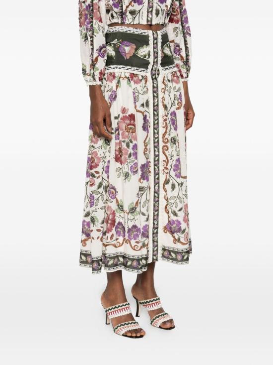 26SS 팜 리오 미디 스커트 344235 ROCOCOFLOWERSCREAM26091 MultiColour - FARM RIO