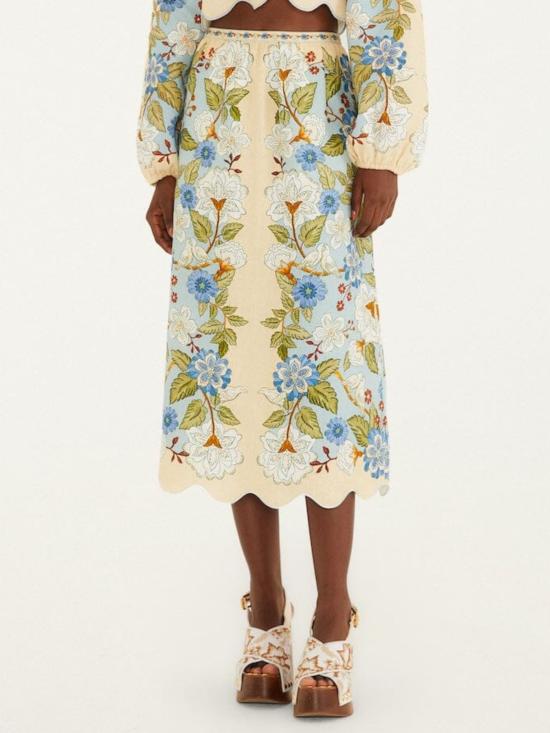 26SS 팜 리오 미디 스커트 350503 GARDENSCARFBLUE26046 Clear Blue - FARM RIO