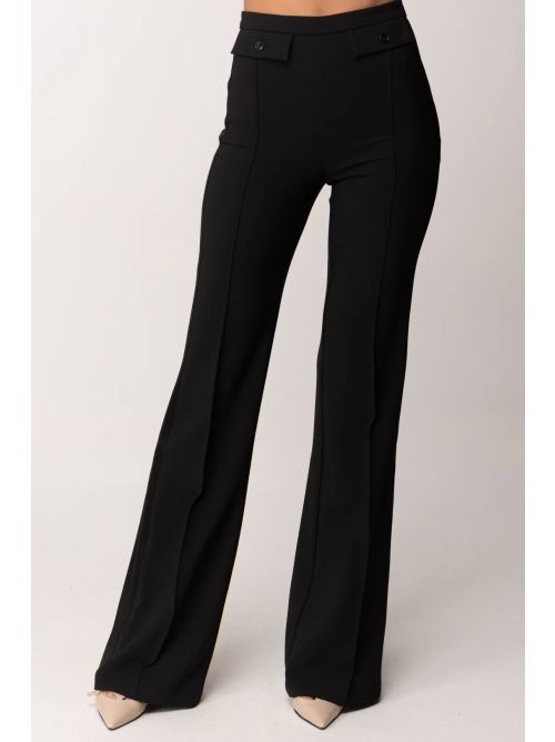 26SS 엘리자베타프랜치 스트레이트 팬츠 PA18362E2 110 Black - ELISABETTA FRANCHI