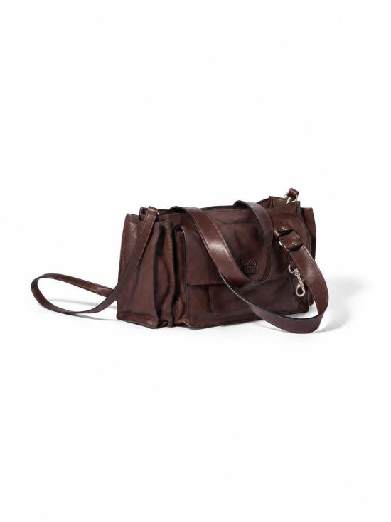 26FW 미우미우 유틸리테 스웨이드 탑 핸들 백 5BG335VPOO2G7Q F0038 BRUCIATO - MIU MIU