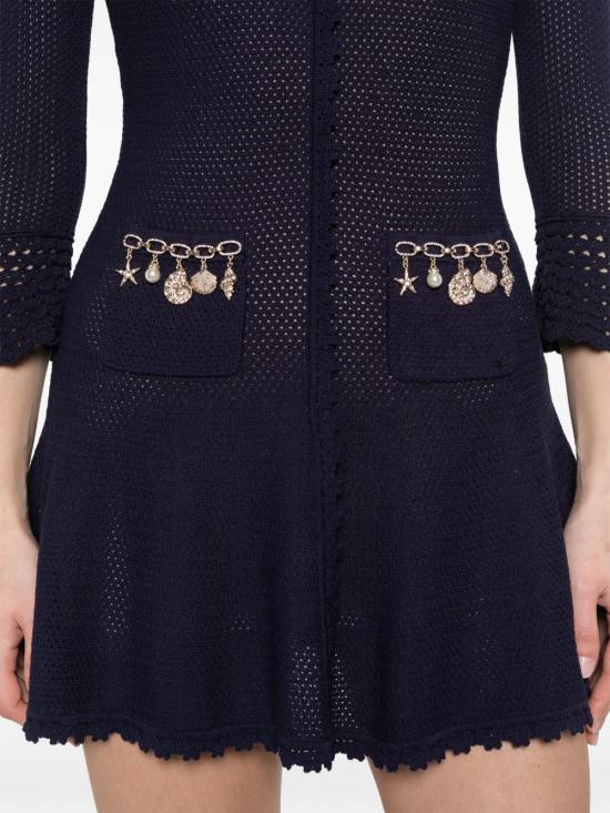 26SS 셀프 포트레이트 숏 원피스 SS26 048S N NAVY Blue - SELF PORTRAIT