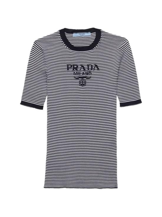 26SS 프라다 반팔 티셔츠 P24T1FSWMO19BV F022X BLUBIANCO F022X BLU BIANCO