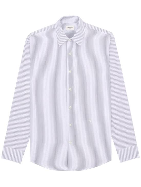 26SS 생로랑 긴팔 셔츠 859779Y2N03 9787 BIANCO BLACK STRIPE
