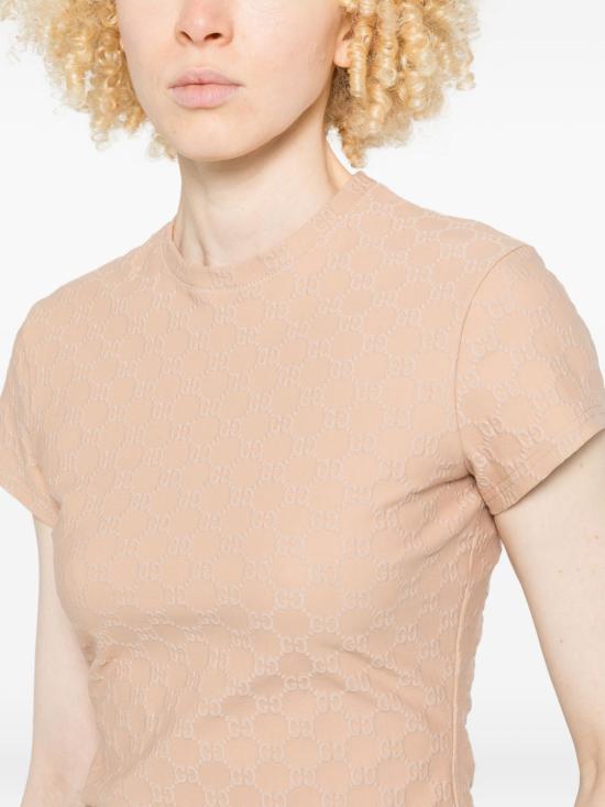 26SS 구찌 GG 저지 자카드 티셔츠 865175XUAO22318 BEIGE - GUCCI