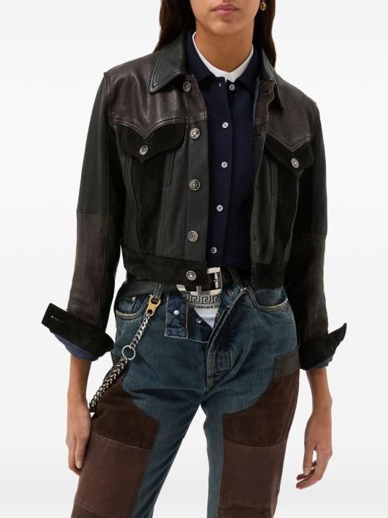 26SS 베르사체 가죽 자켓 1024617 1A177661B000 Black - VERSACE