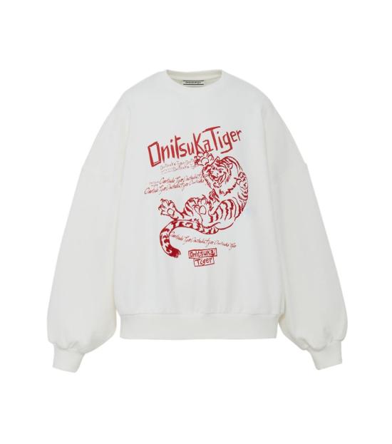  오니츠카타이거 긴팔 티셔츠 2183B599 700 OFF WHITE DOM