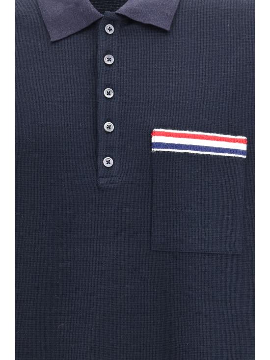 26SS 톰브라운 폴로 티셔츠 MJP244EJ0251 415 BLUE - THOM BROWNE