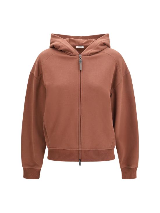 26SS 브루넬로 쿠치넬리 후드 티셔츠 MN05NHF406 C9326 BROWN