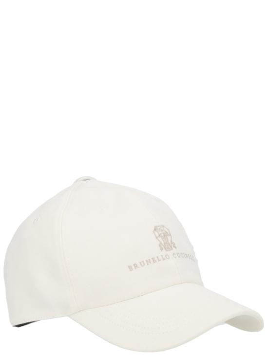 26SS 브루넬로 쿠치넬리 로고 자수 베이스볼 캡 M252D9850 CBN53 WHITE - BRUNELLO CUCINELLI