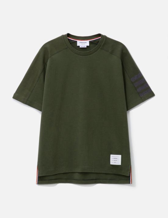 26SS 톰브라운 코튼 4바 숏 슬리브 티 MJS246A 07323 320 DK GREEN DOM