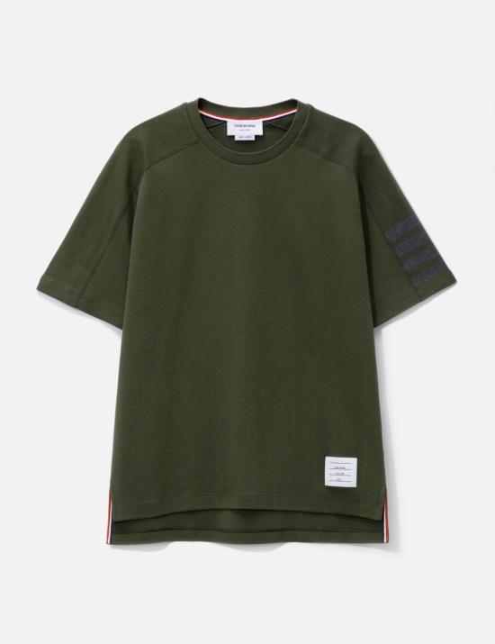 26SS 톰브라운 코튼 4바 숏 슬리브 티 MJS246A 07323 320 DK GREEN DOM