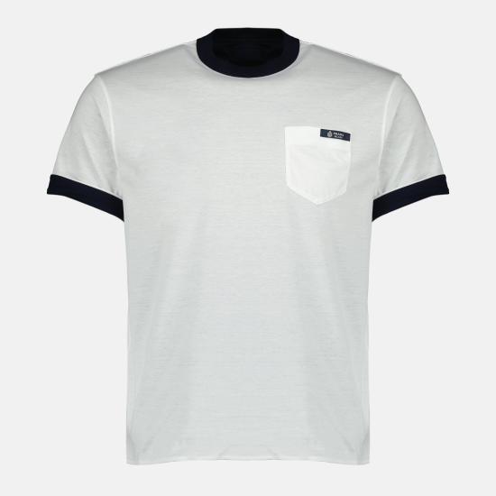 26SS 프라다 반팔 티셔츠 UJN9601801F057G WHITE NAVY BLUE DOM