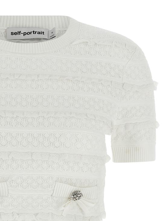 26SS 셀프 포트레이트 반팔 티셔츠 SS26063TWWHITE White - SELF PORTRAIT