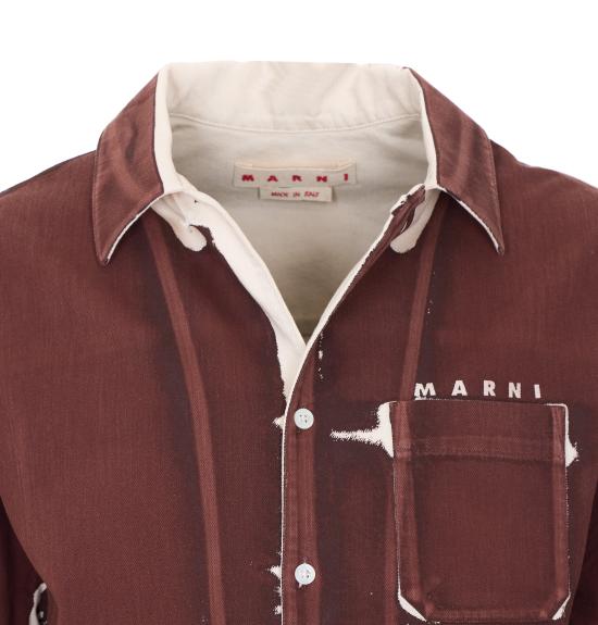 26SS 마르니 반팔 셔츠 CUJU0017A2 USCY64PRM37 Brown - MARNI