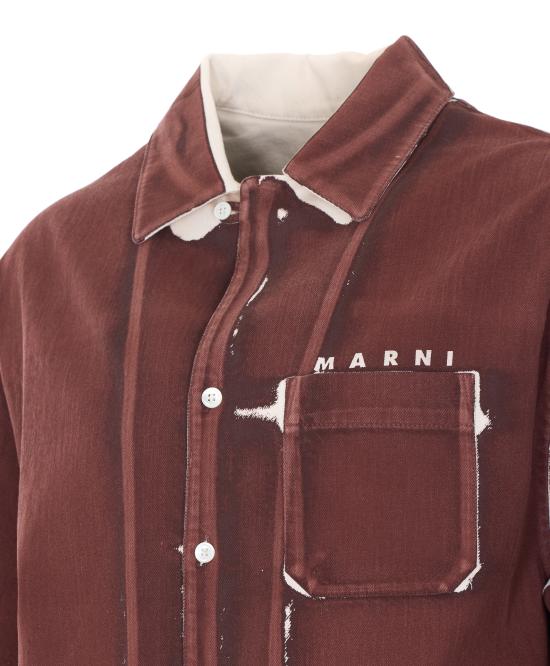 26SS 마르니 반팔 셔츠 CUJU0017A2 USCY64PRM37 Brown - MARNI