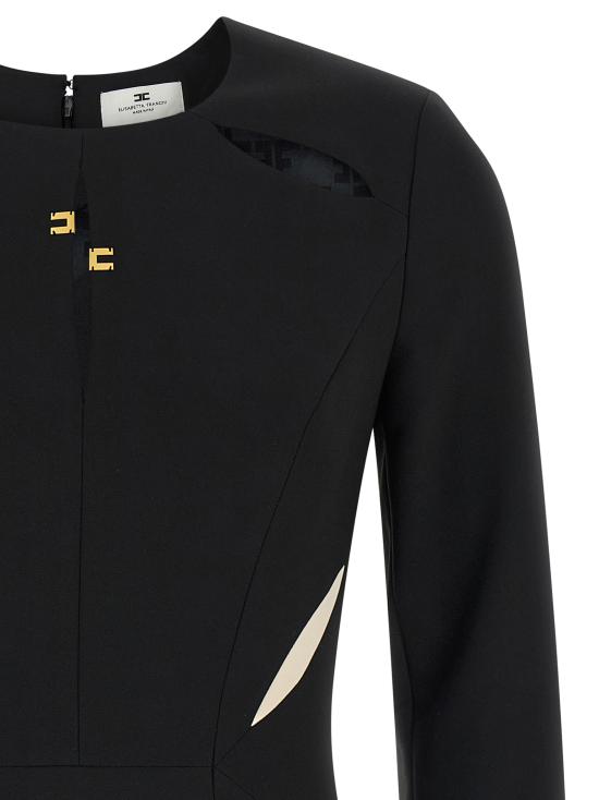 26SS 엘리자베타프랜치 숏 원피스 AB86861E2685 White Black - ELISABETTA FRANCHI