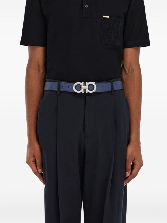 26SS 살바토레 페라가모 가죽 벨트 679710 790394121 Blue - SALVATORE FERRAGAMO