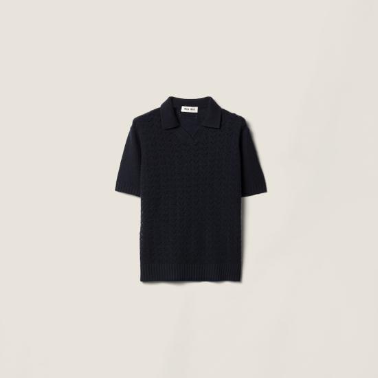 26SS 미우미우 폴로 티셔츠 MML03U185IF0008 BLUE DOM