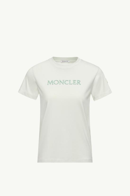 26SS 몽클레어 자수 토널 로고 코튼 티셔츠 8C00021 89AUO 80E LIGHT GREEN DOM