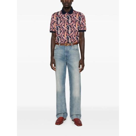  에트로 폴로 티셔츠 스웨터 폴로 셔츠 블루 - ETRO