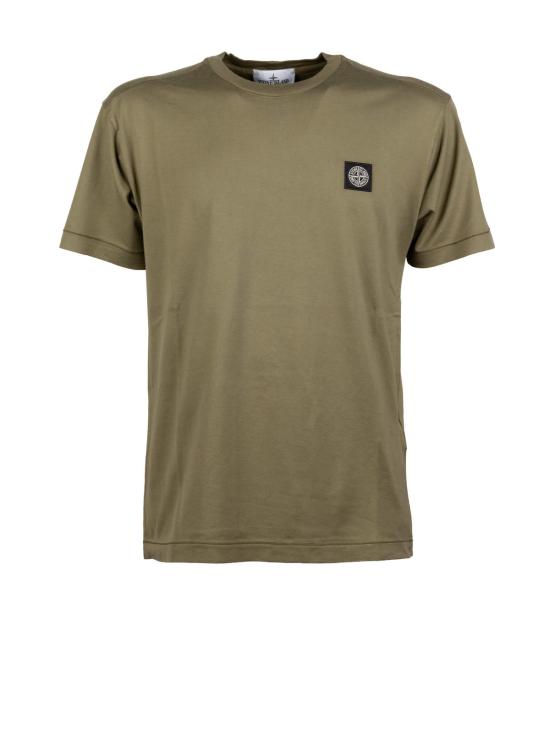  스톤 아일랜드 반팔 티셔츠 티셔츠 밀리터리 그린