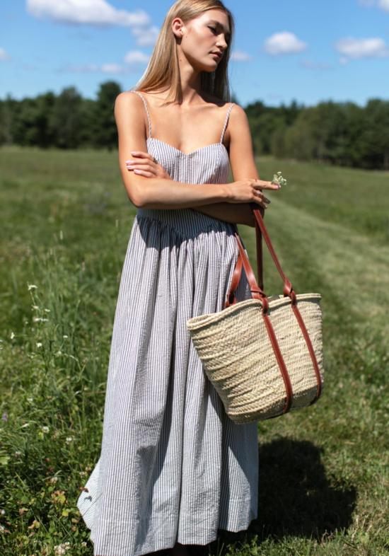  에머슨 프라이 롱 원피스 코튼 데이 스트라이프 드레스 - EMERSON FRY