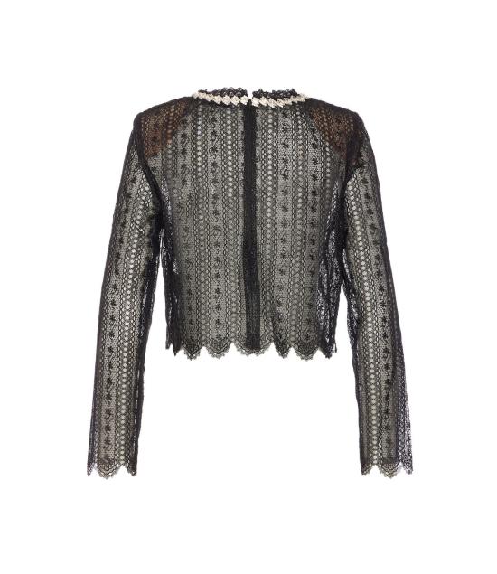  셀프 포트레이트 블라우스 오르간자 레이스 탑 블랙 - SELF PORTRAIT