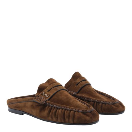 26SS 생로랑 플랫 슈즈 85239227DTT2319 Brown - SAINT LAURENT