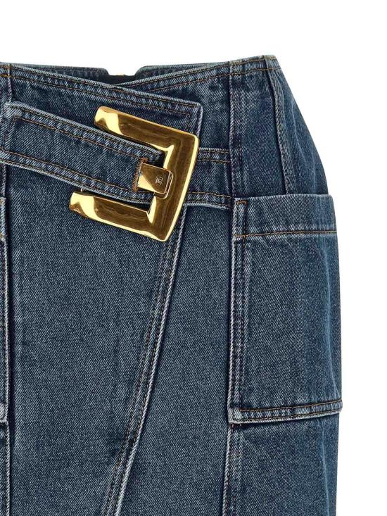 26SS 발망 미디 스커트 GF1LBB28DG086EX Blue - BALMAIN