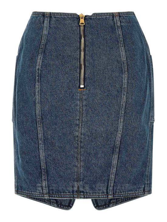 26SS 발망 미디 스커트 GF1LBB28DG086EX Blue - BALMAIN