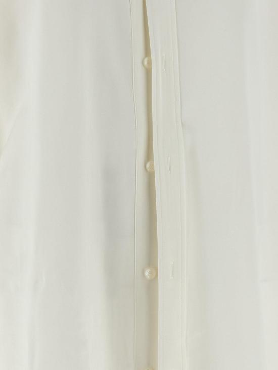 26SS 발렌시아가 바이오테크 실크 새틴 랩 셔츠 857842TTN149002 White - BALENCIAGA