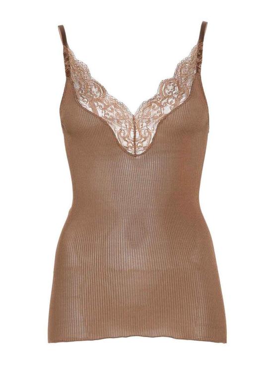 26SS 생로랑 레이스드 탱크탑 796843Y37SM2574 Brown