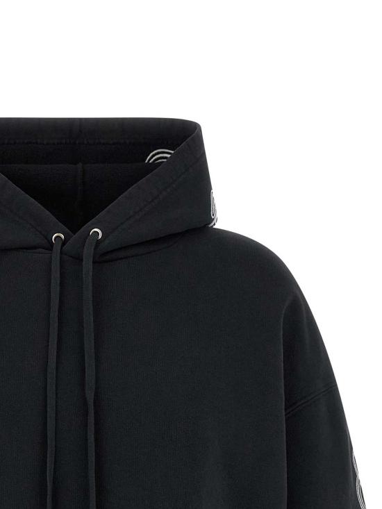 26SS 발렌시아가 커시브 오버사이즈 후드티셔츠 858143TTVM86552 Black - BALENCIAGA