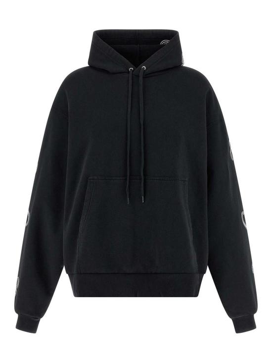 26SS 발렌시아가 커시브 오버사이즈 후드티셔츠 858143TTVM86552 Black