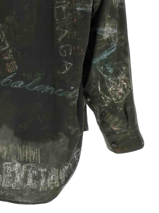 26SS 발렌시아가 워시드 크레용 올오버 롱 슬리브 코쿤 셔츠 857811TTL781055 - BALENCIAGA