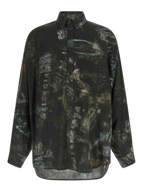 26SS 발렌시아가 워시드 크레용 올오버 롱 슬리브 코쿤 셔츠 857811TTL781055