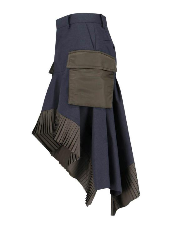 26SS 사카이 미디 스커트 2608285342 Grey - SACAI