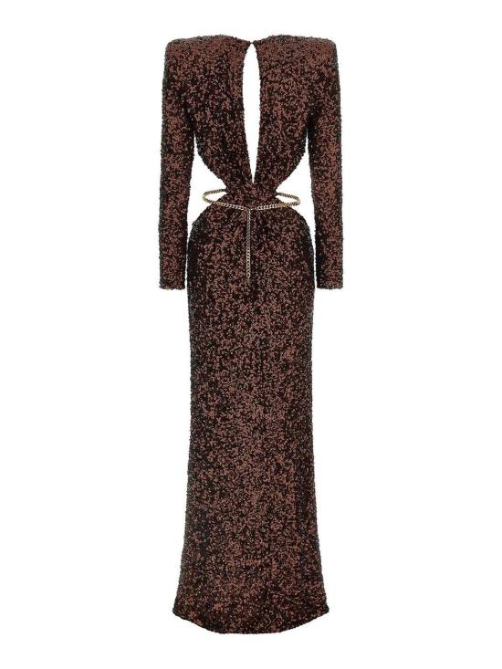 26SS 엘리자베타프랜치 롱 원피스 ABR1561E2644 Brown - ELISABETTA FRANCHI