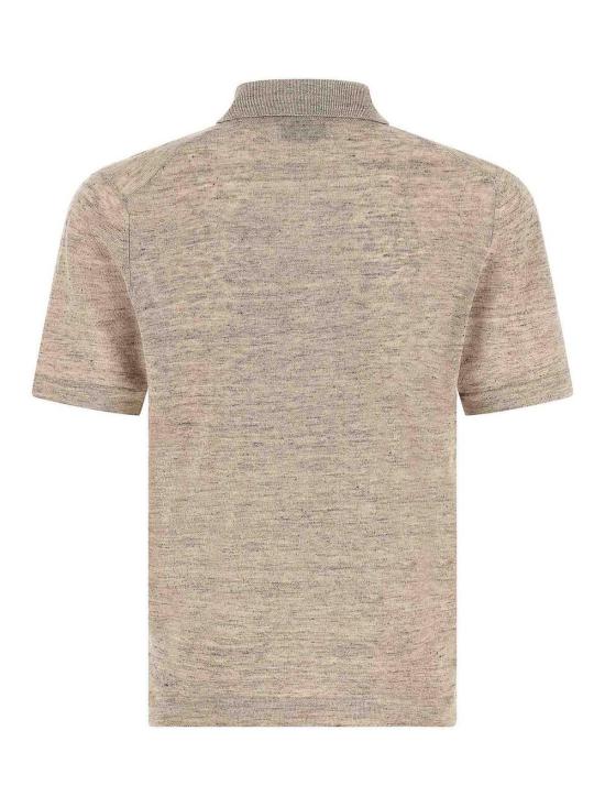 26SS 브루넬로 쿠치넬리 린넨 코튼 니트 폴로 셔츠 M2L00315C7950 Beige - BRUNELLO CUCINELLI