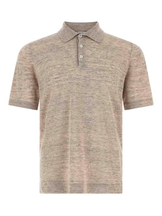 26SS 브루넬로 쿠치넬리 린넨 코튼 니트 폴로 셔츠 M2L00315C7950 Beige